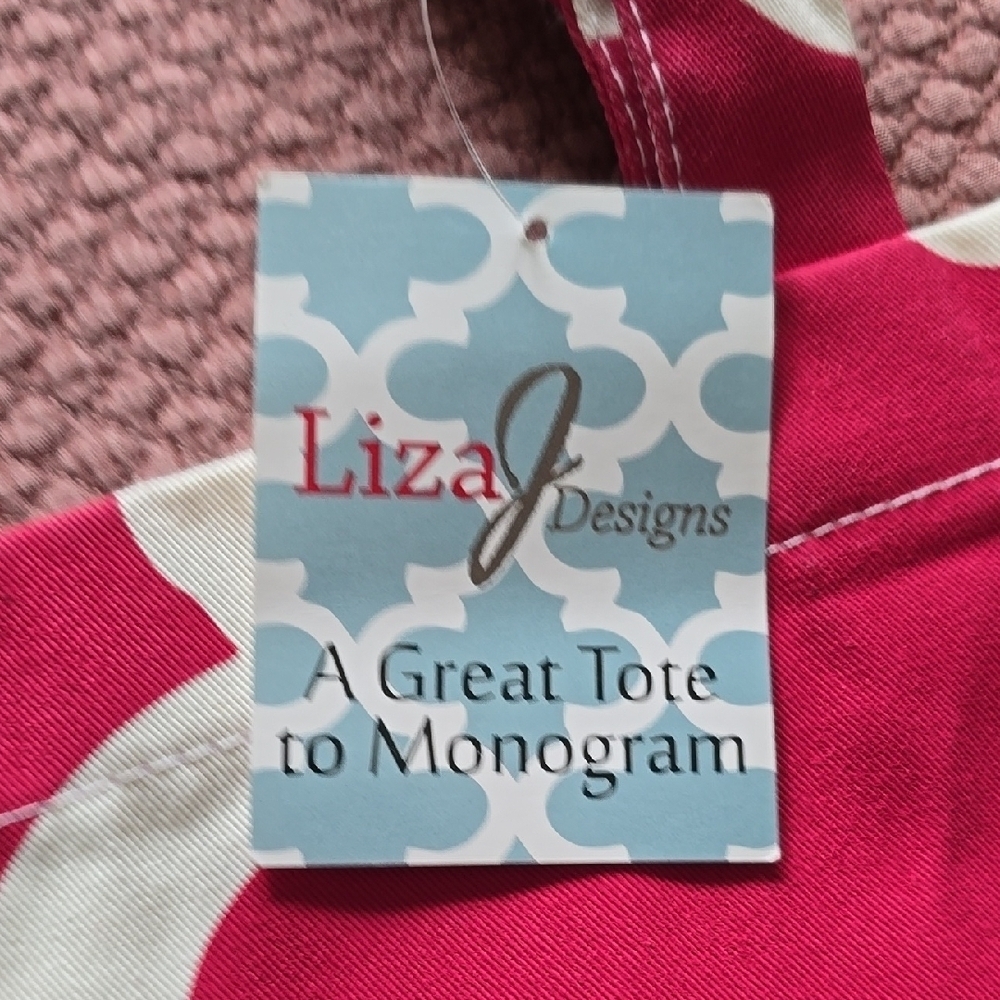 Pink and White Tote Bag - Picture 2 of 11